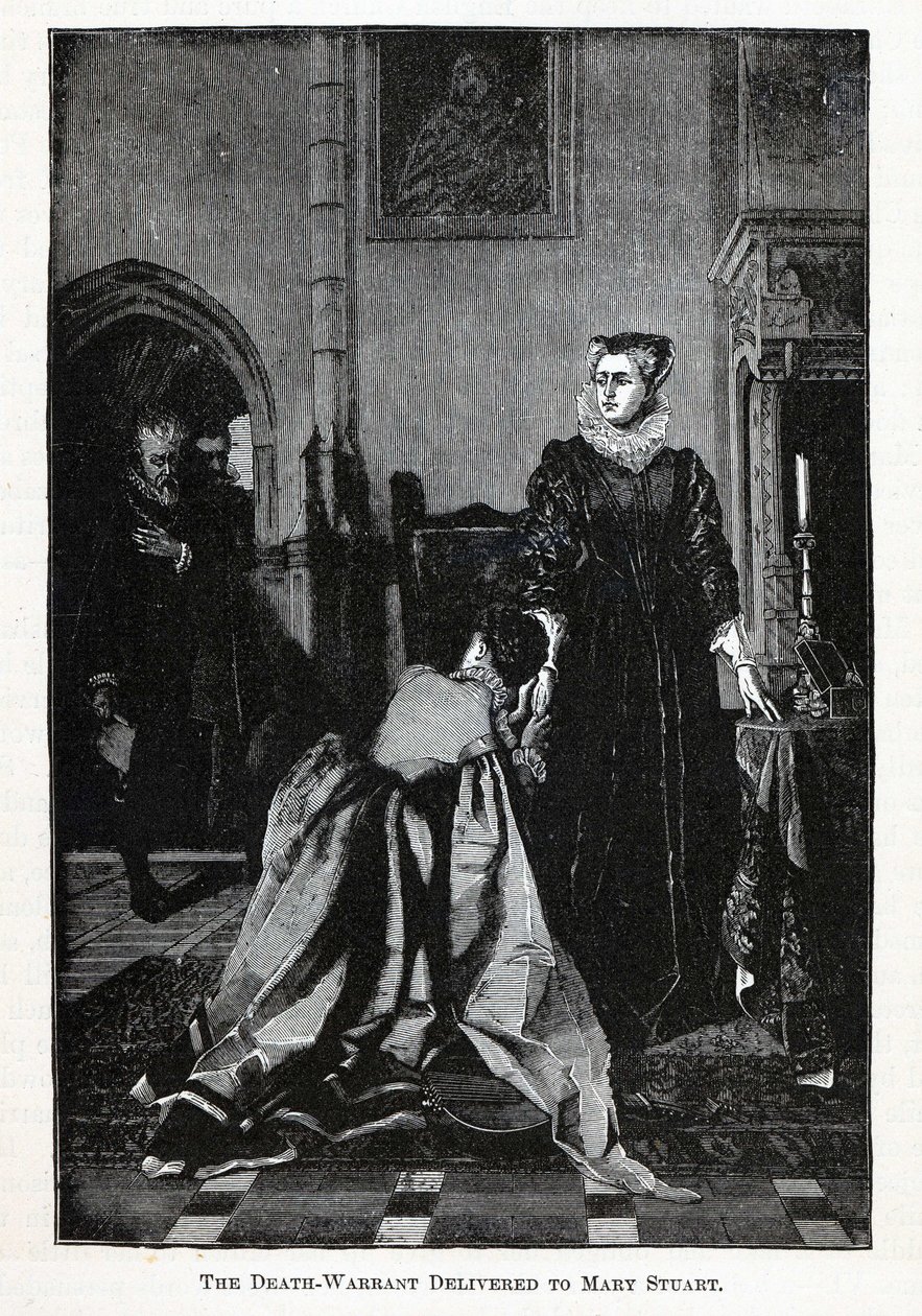 Dødsdommen overgivet til Mary Stuart, 1882 af Unbekannt