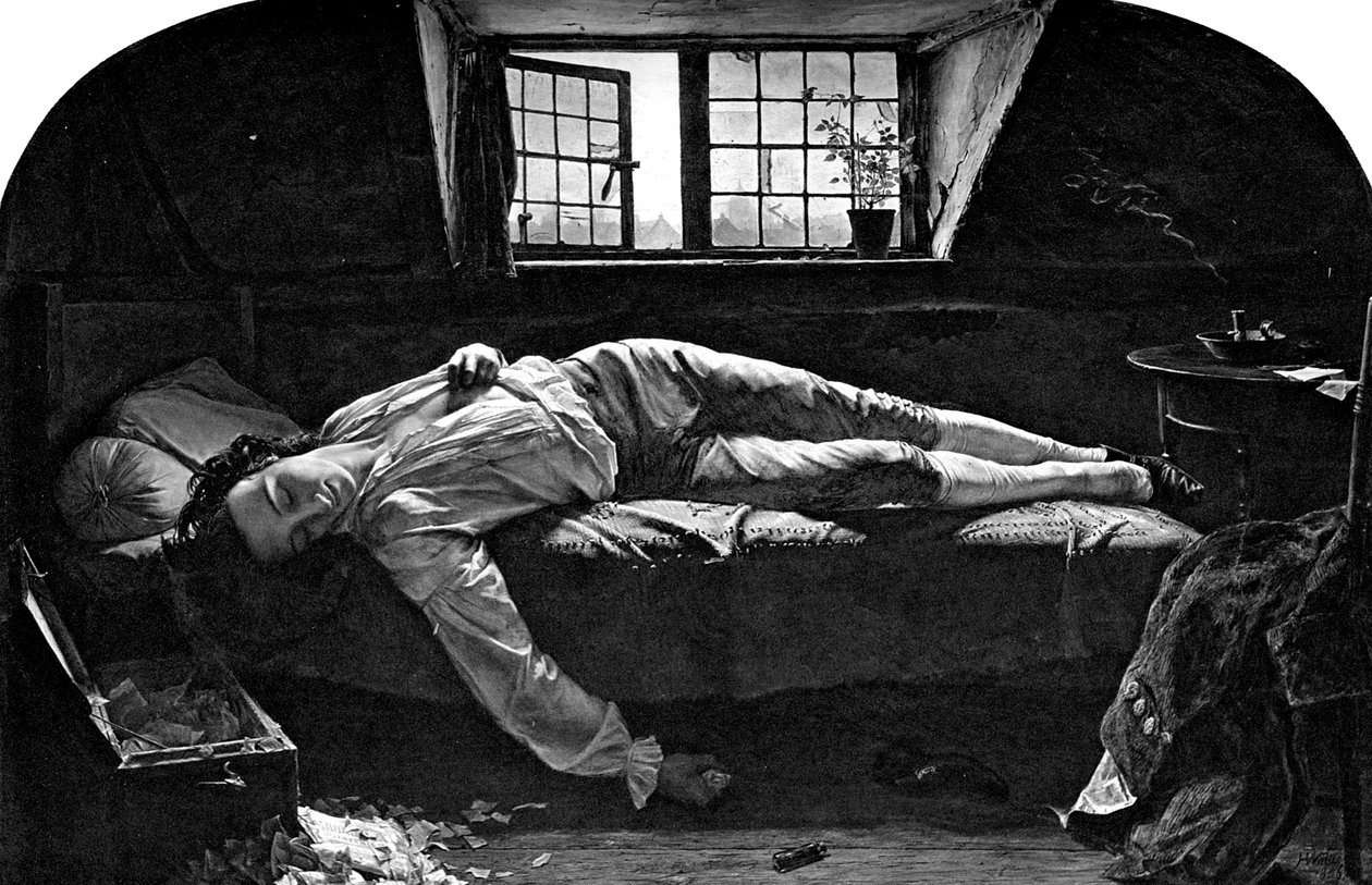 Chattertons død, 1856 1900 af Unbekannt