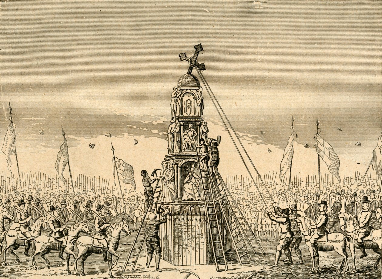 Nedrivningen af Cheapside Cross, 1643, 1897. af Unbekannt