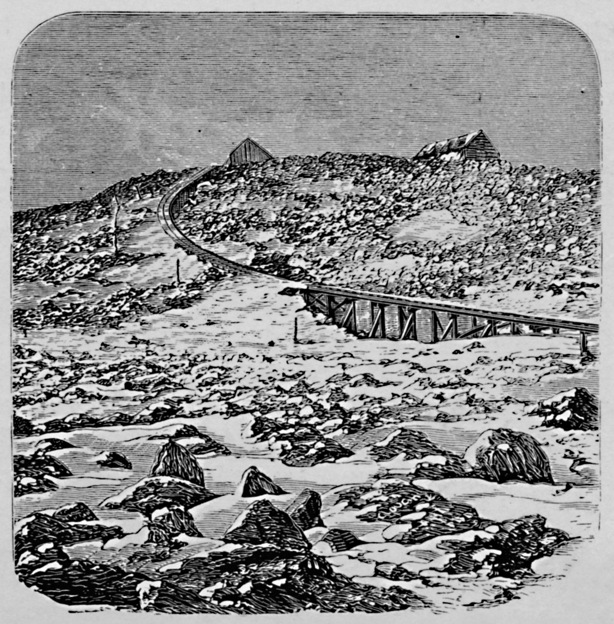 The Depot and Summit House, Mount Washington, 1883 af Unbekannt