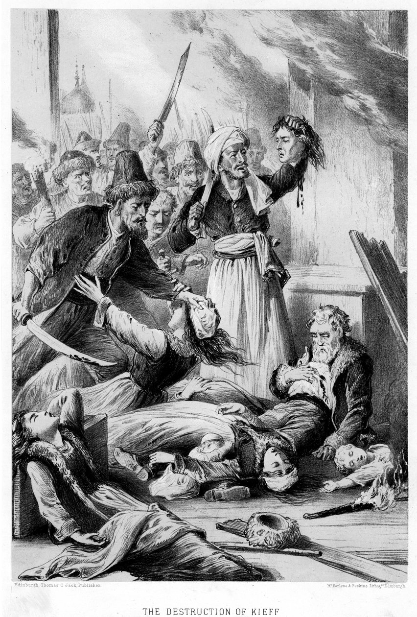 The Destruction of Kieff, c1800-tallet af Unbekannt