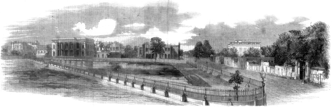 The Dunkin Bustee, Chowringhee, Calcutta, Indien, 1860 af Unbekannt