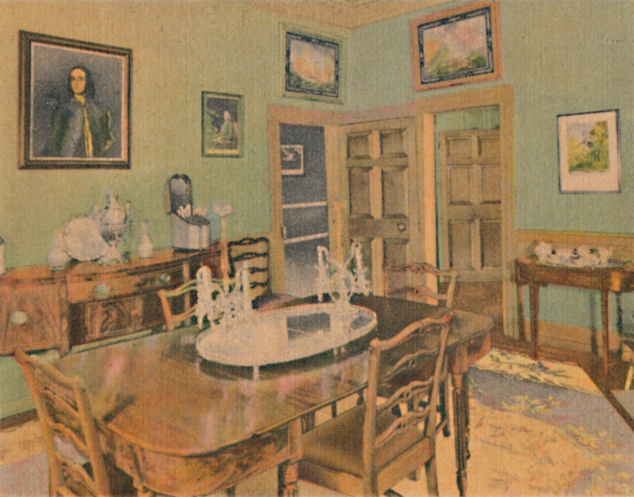Familiens spisestue, 1946 af Unbekannt