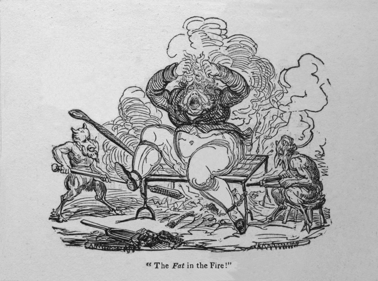 Fedtet i ilden!, c1820. af Unbekannt