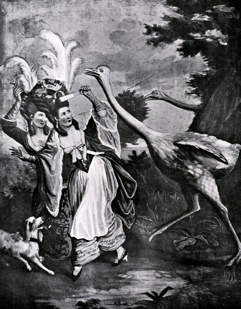 The Feathered Fair in a Fright, 1700-tallet af Unbekannt