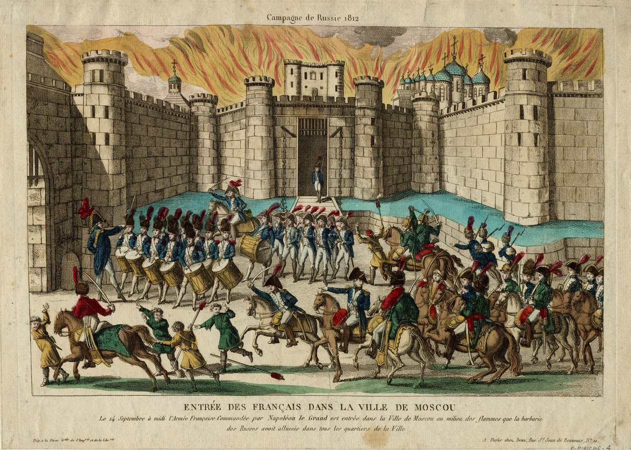 Franskernes indtog i Moskva, 1812 af Unbekannt