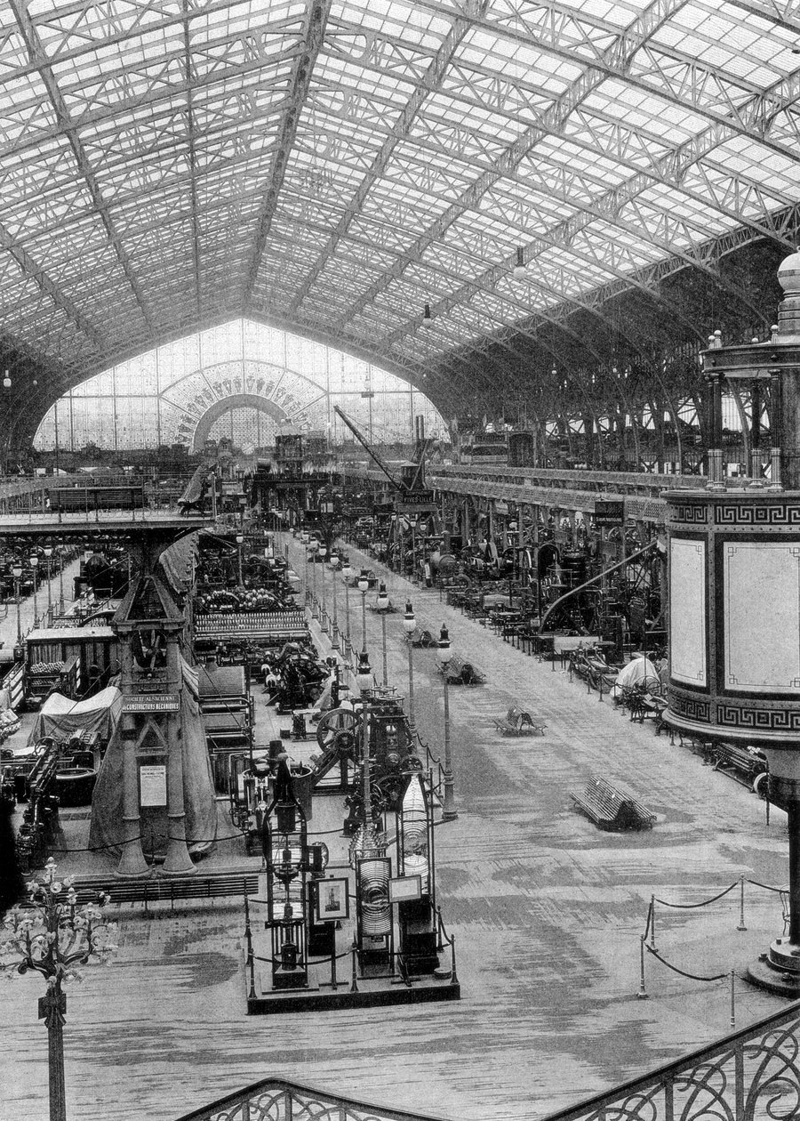 The Gallery of Machinery, Universal Exposition, Paris, 1889 af Unbekannt