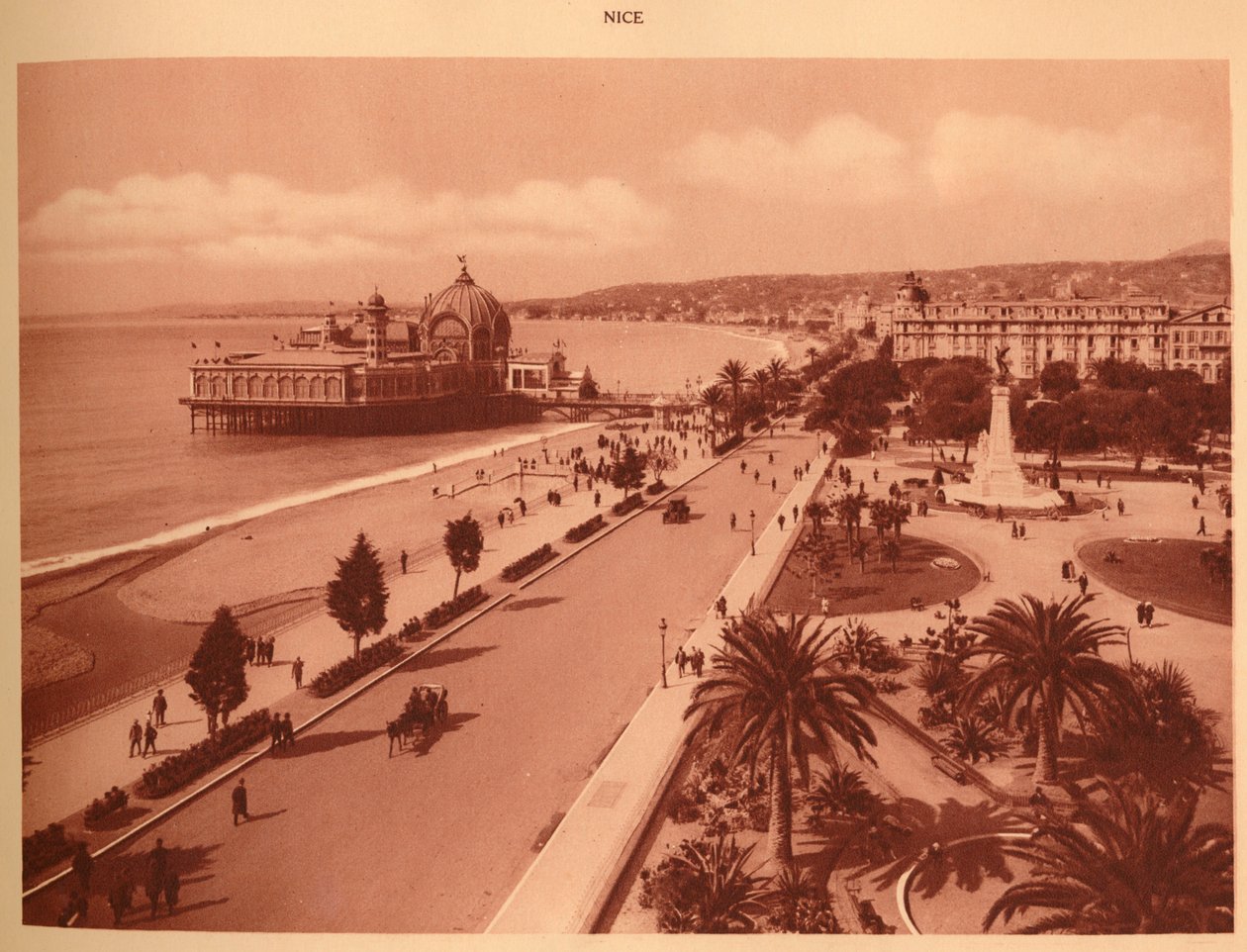 The Gardens and the Jetty Palace, Nice, 1930. af Unbekannt