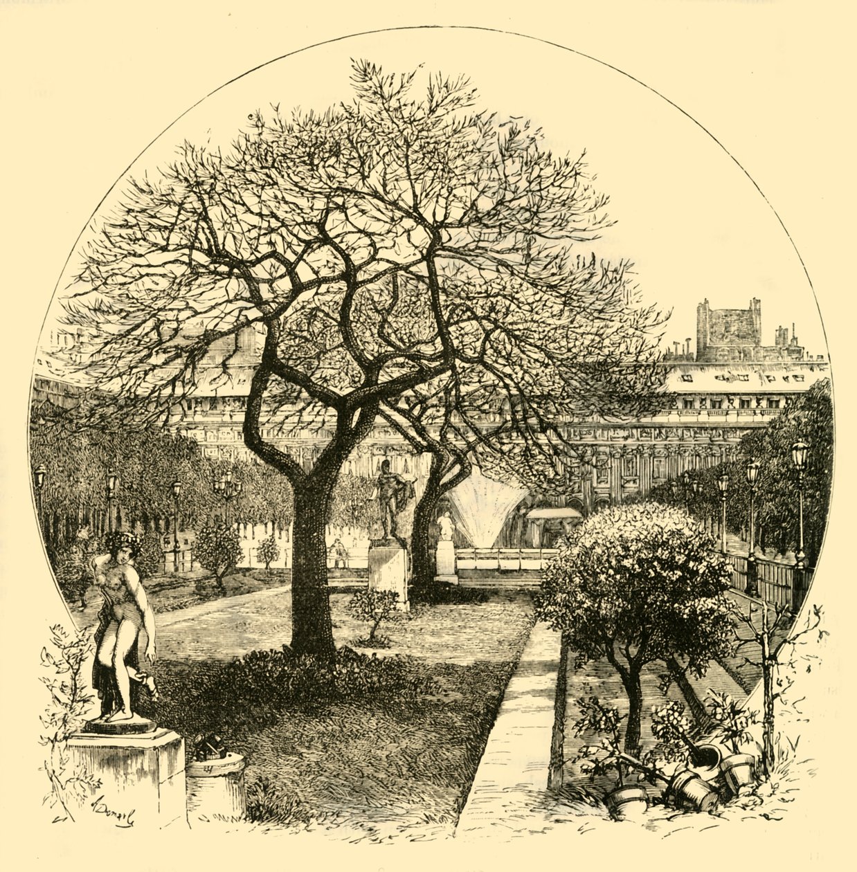 Palais Royals haver, Paris, 1890. af Unbekannt