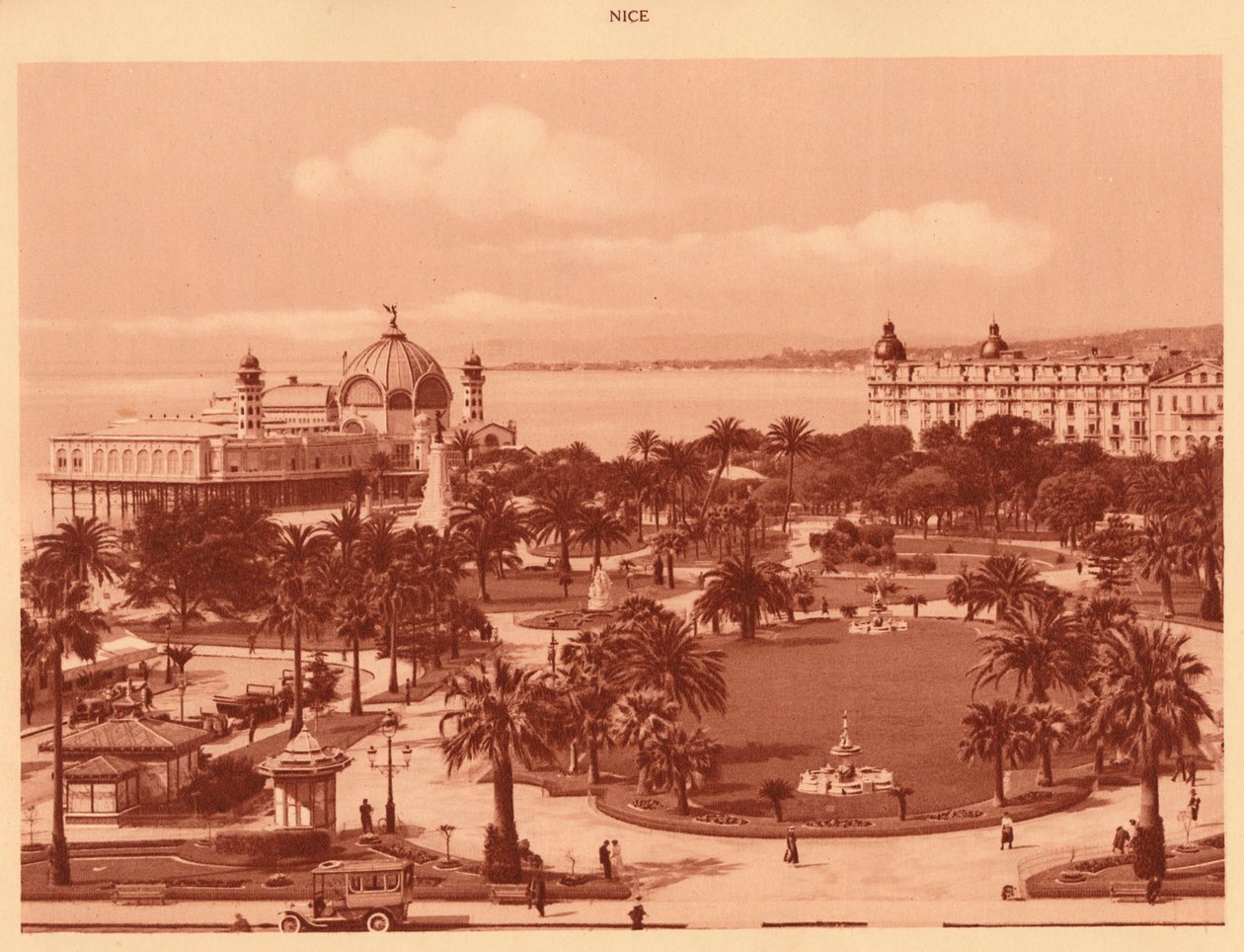 Haverne set fra kasinoet, Nice, 1930. af Unbekannt