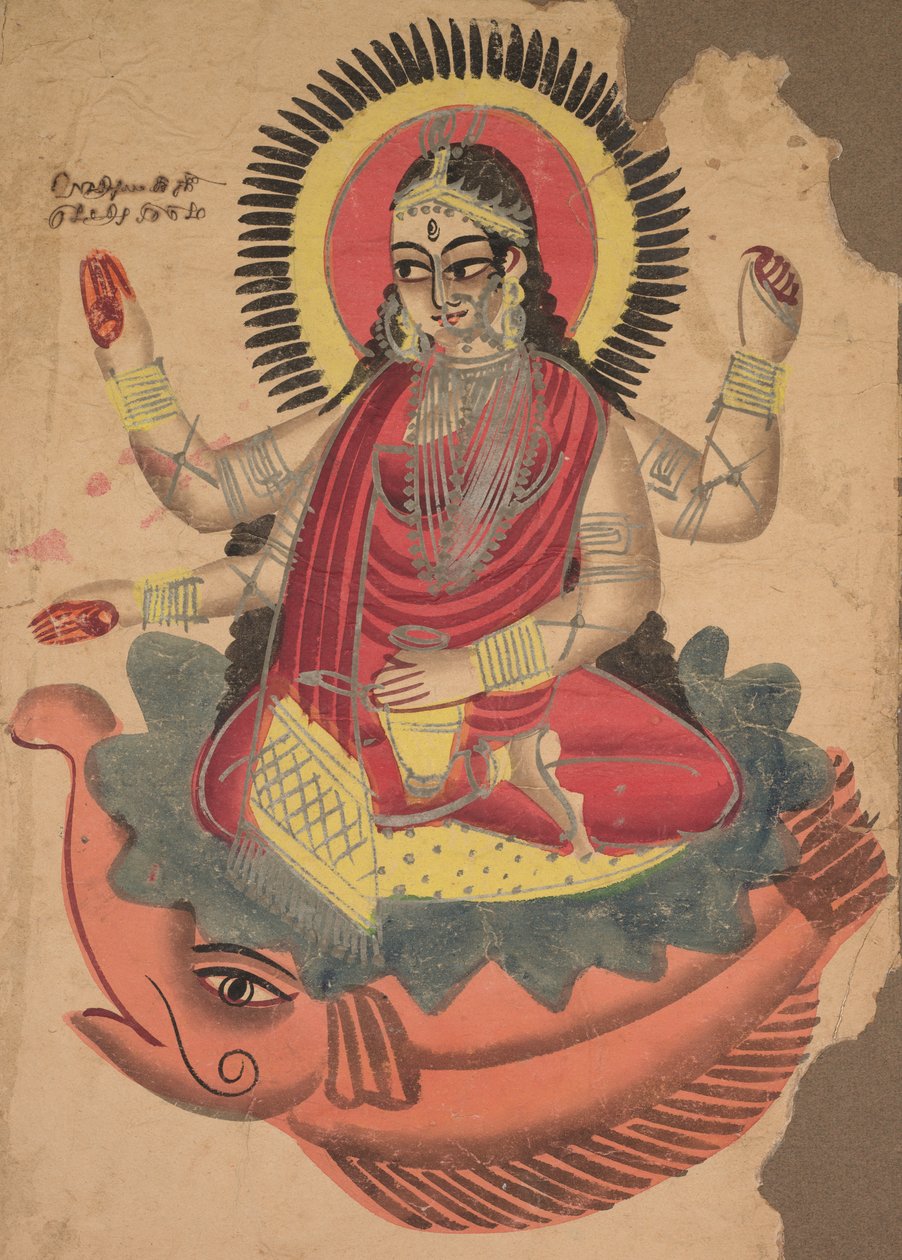 Gudinden Ganga, 1800-tallet. af Unbekannt