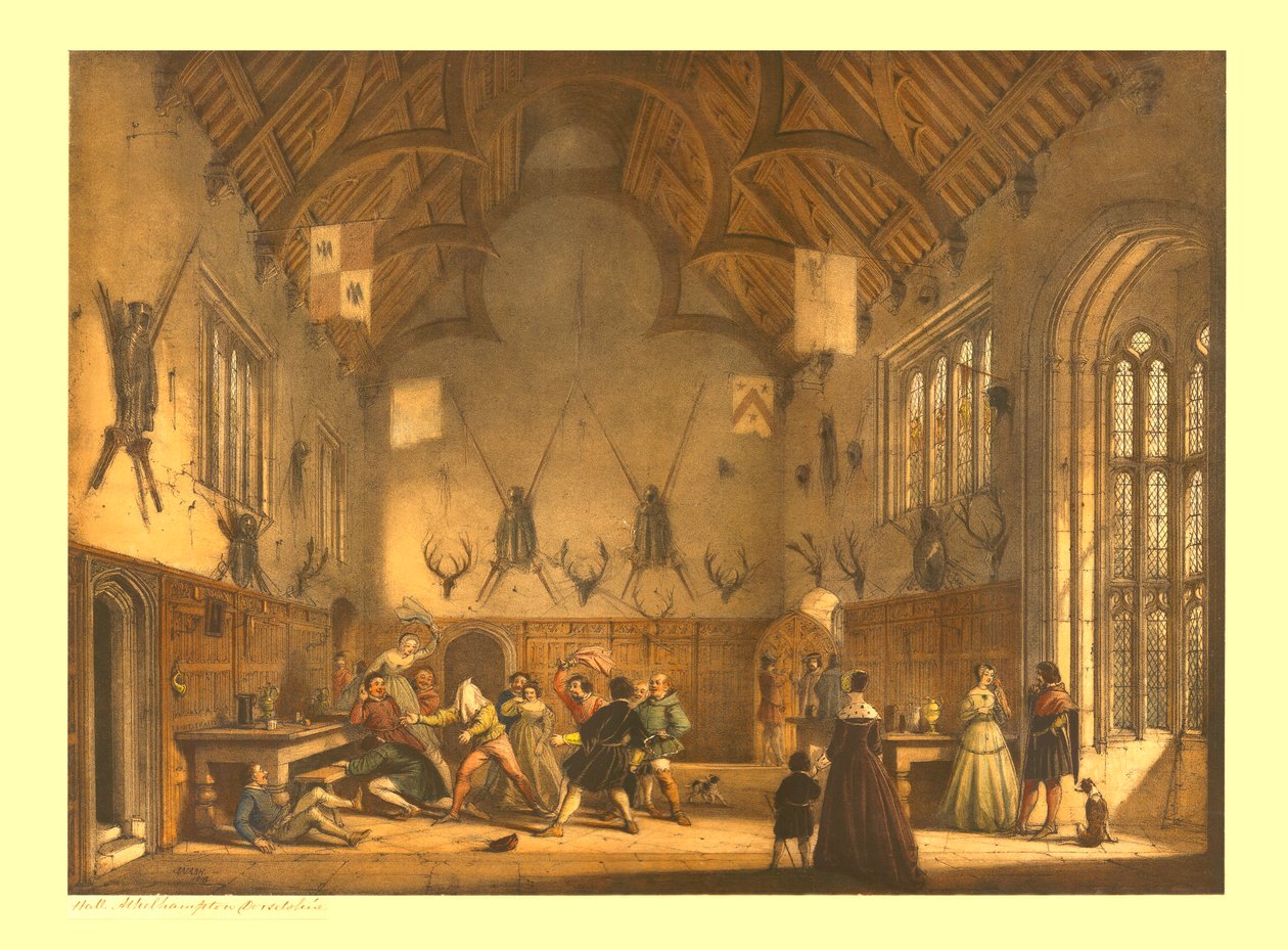 The Hall, Athelhampton, Dorset, c1838. af Unbekannt