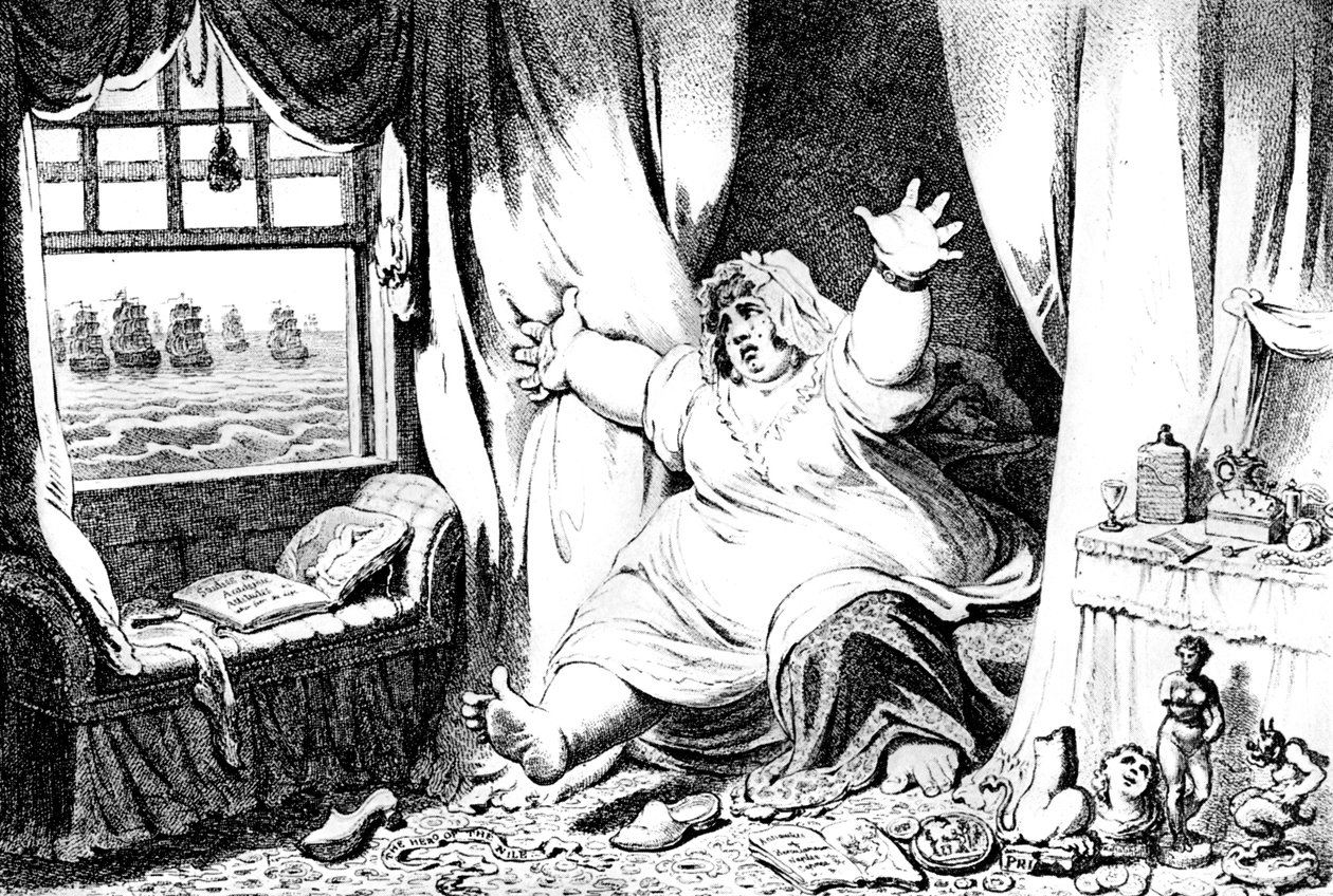 Det fjendtlige syn på Lady Hamilton, 1800-tallet af Unbekannt