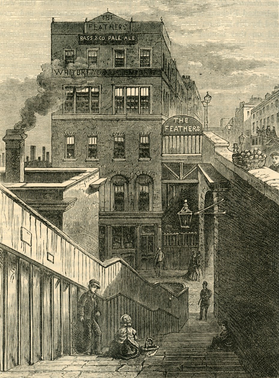 Husene i Waterloo Bridge Road, c1878. af Unbekannt