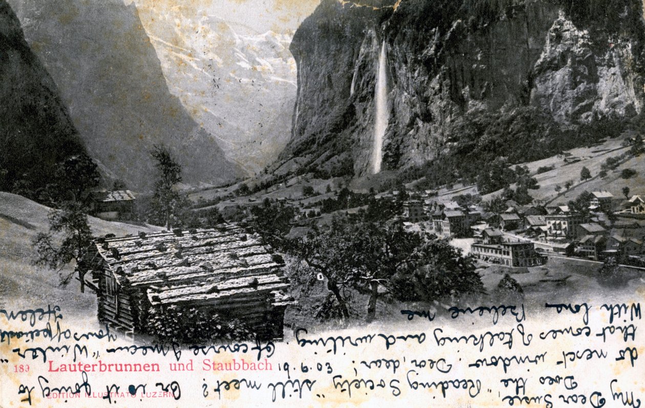 Lauterbrunnen-dalen, Berner Oberland, Schweiz, 1903 af Unbekannt