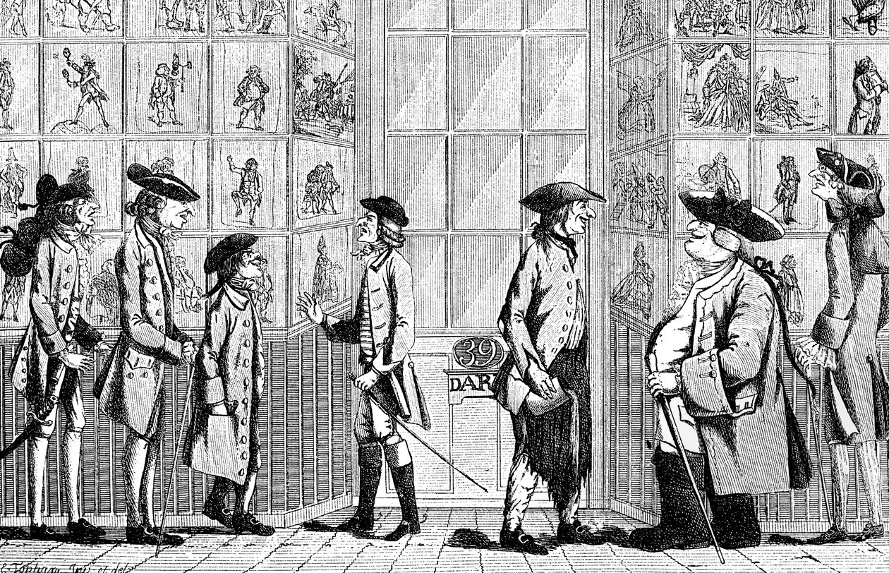 The Macaroni Print Shop, 1772 af Unbekannt