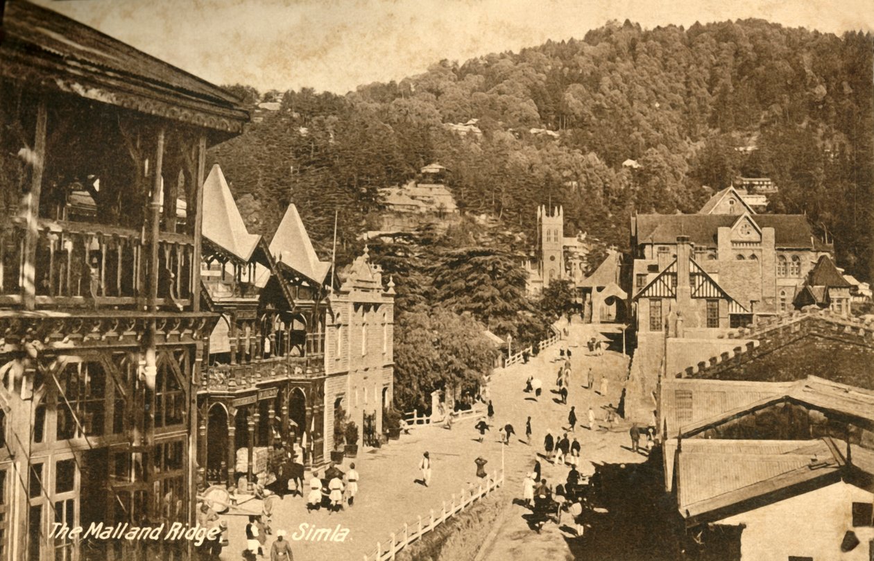 The Mall and Ridge - Simla, c1918-c1939. af Unbekannt