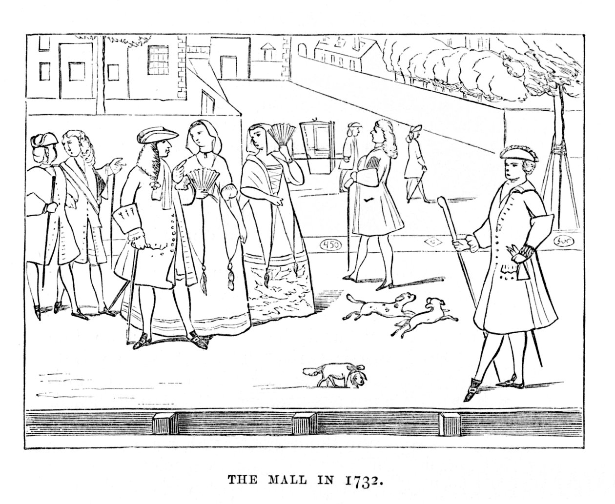 The Mall i 1732, c1870 af Unbekannt