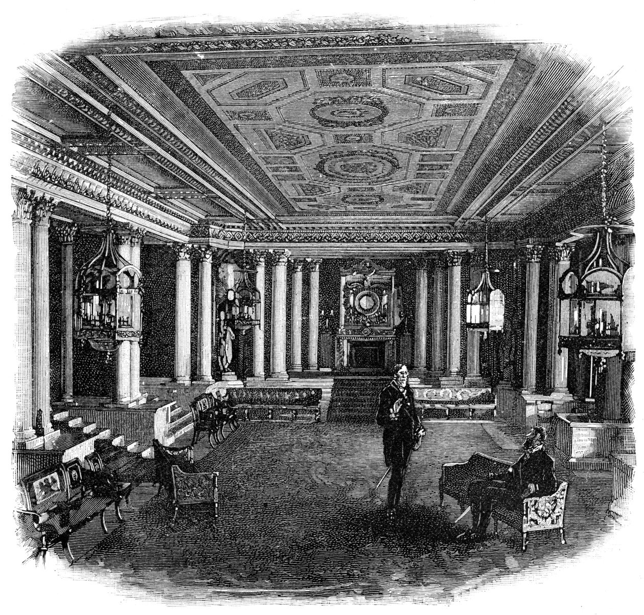 The Marble Hall, Buckingham Palace, 1900 af Unbekannt