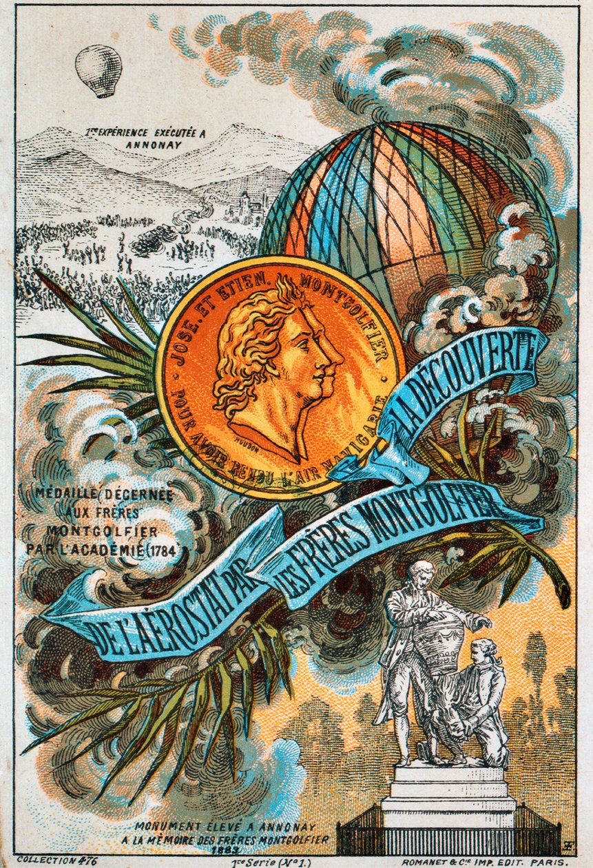 Montgolfier-brødrene, franske ballon-pionerer, 1890