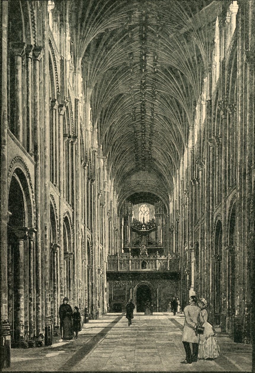 The Nave, Norwich Cathedral, 1898. af Unbekannt