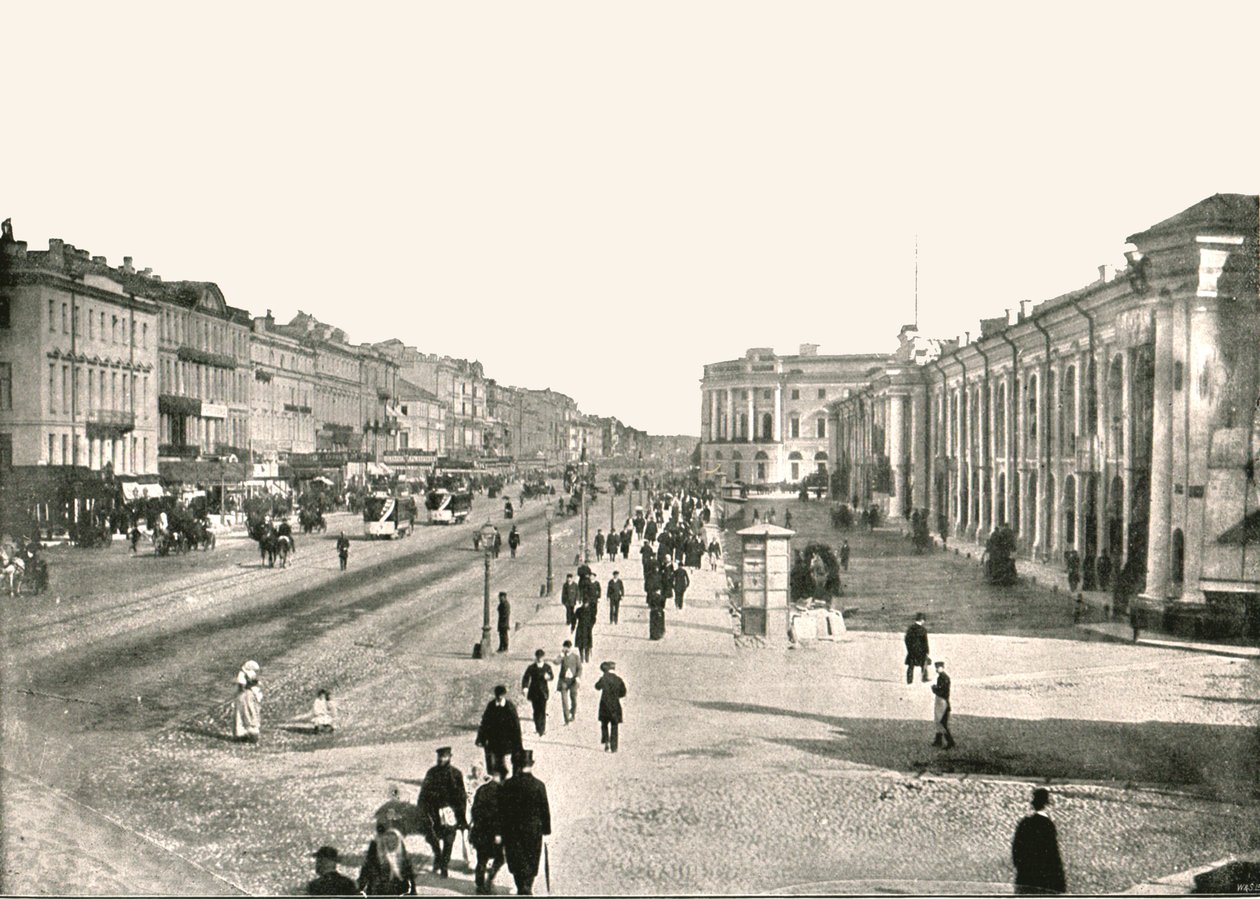 Nevsky Prospekt, Skt. Petersborg, Rusland, 1895. af Unbekannt