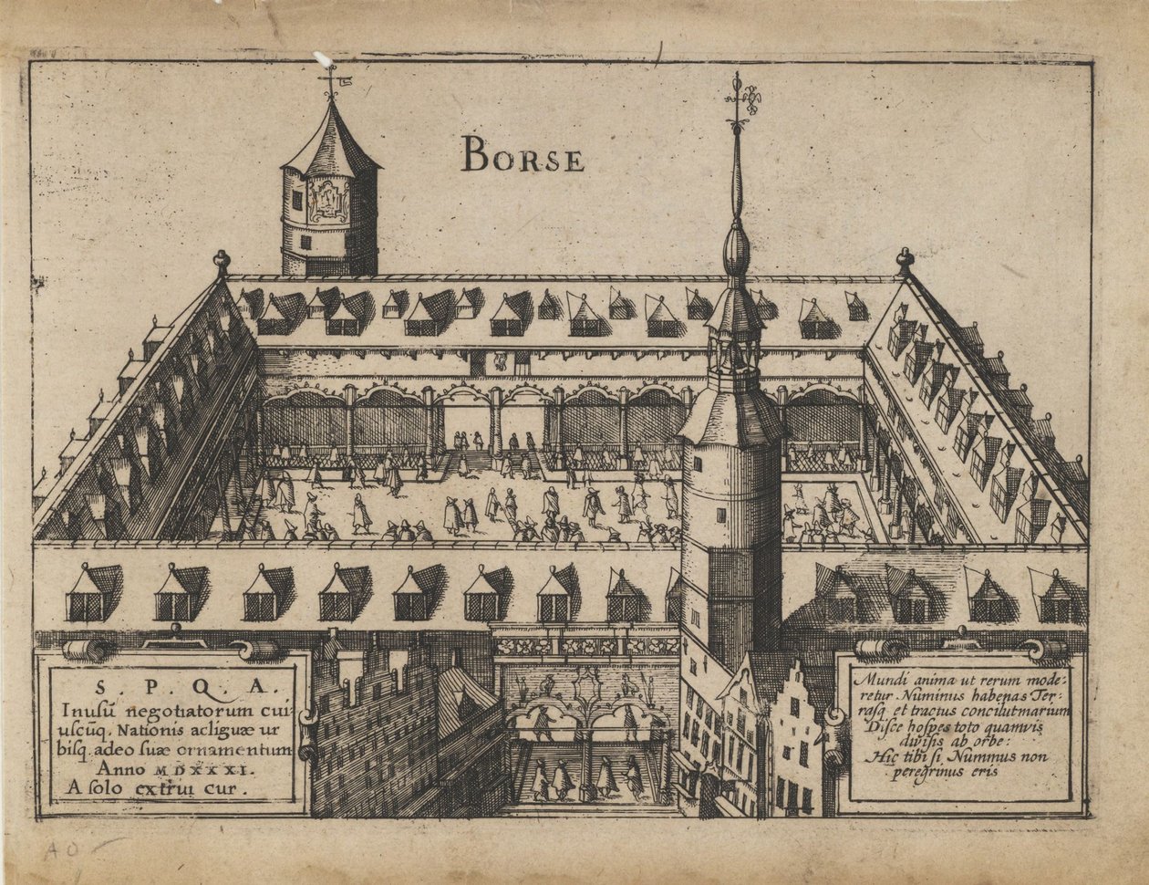 Den gamle børs i Antwerpen, begyndelsen af det 17. århundrede. af Unbekannt
