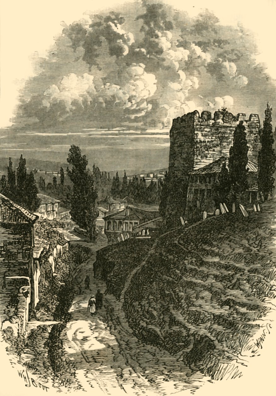 De gamle mure, Konstantinopel, c4. århundrede, 1890. af Unbekannt