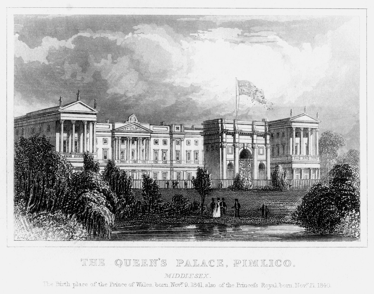 The Queens Palace, Pimlico, London, c1840