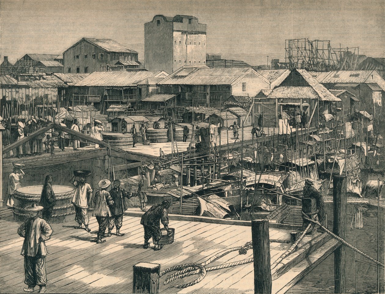 De seneste optøjer i Canton, c1883. af Unbekannt