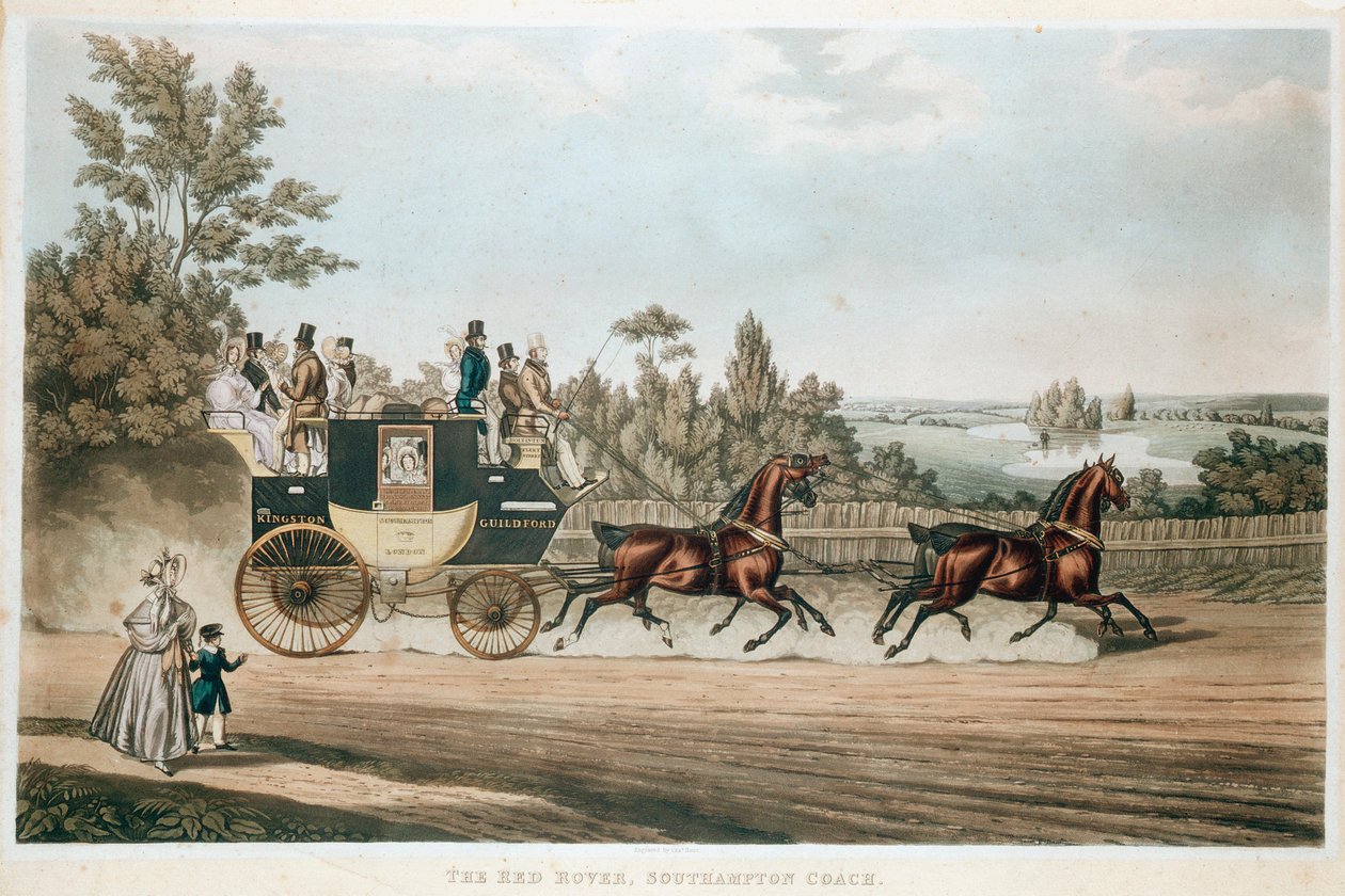 The Red Rover, Southampton Coach, c1815 af Unbekannt
