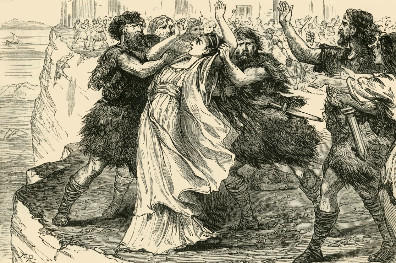 De oprørte slaver i Enna, 1890. af Unbekannt