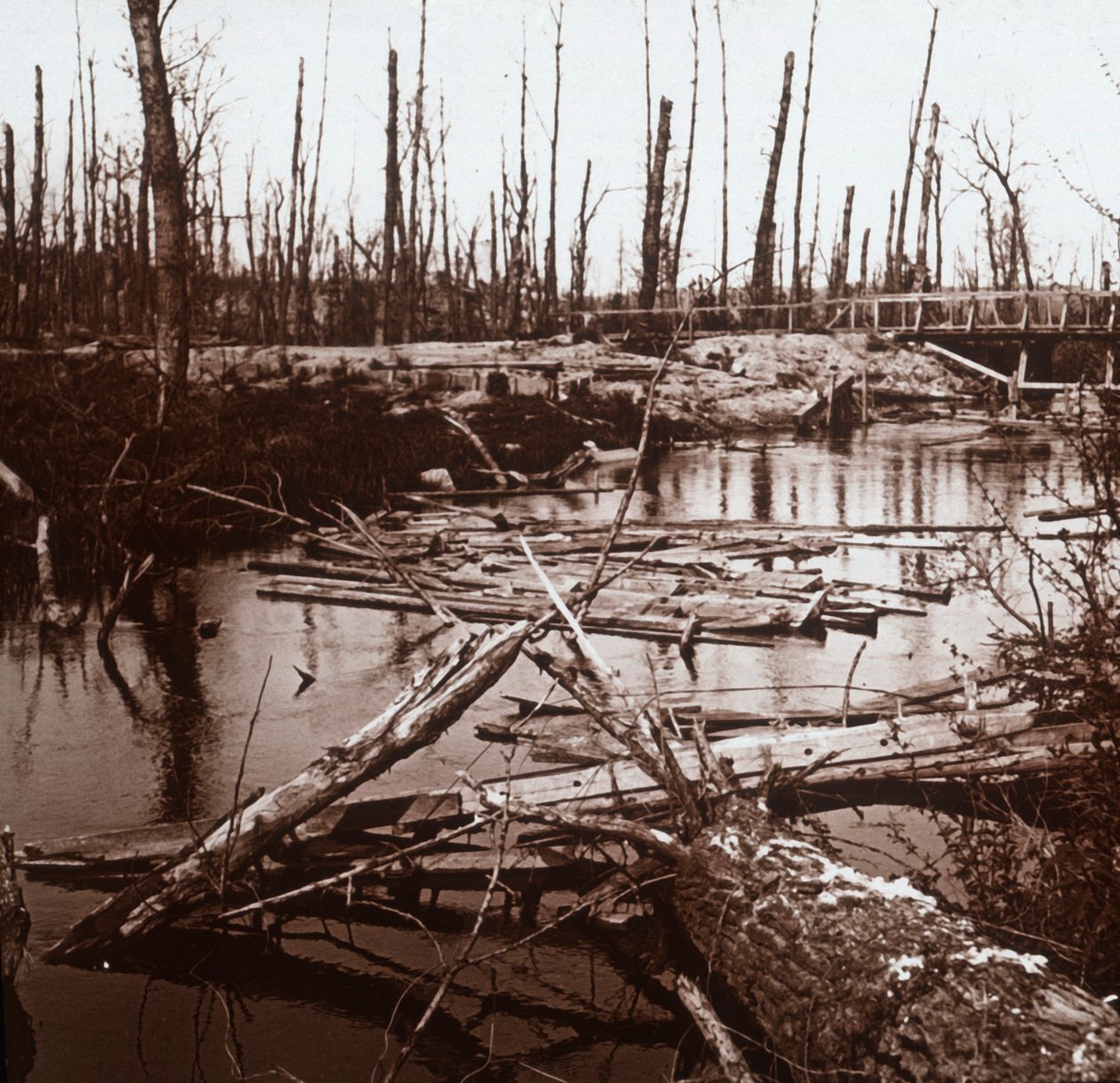 The River Ailette, Nordfrankrig, c1914-c1918 af Unbekannt