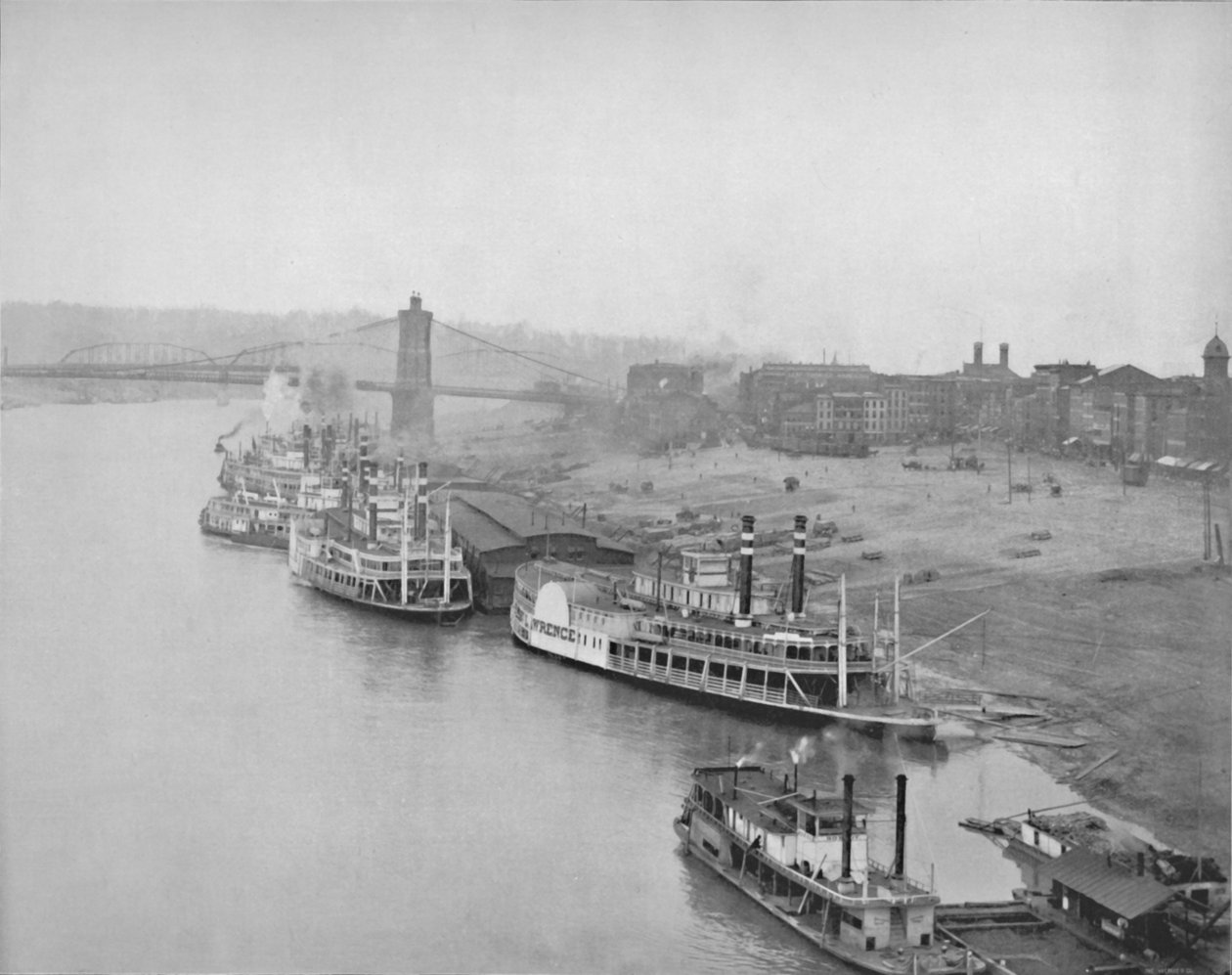 Flodfronten ved Cincinnati, 1800-tallet af Unbekannt