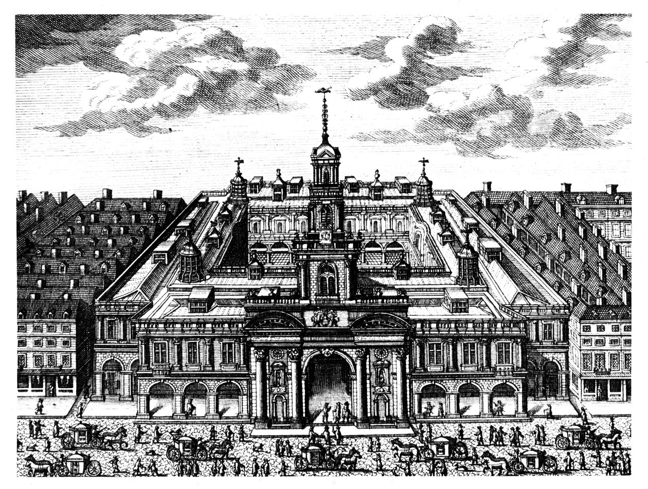 The Royal Exchange, London, slutningen af det 17. århundrede af Unbekannt