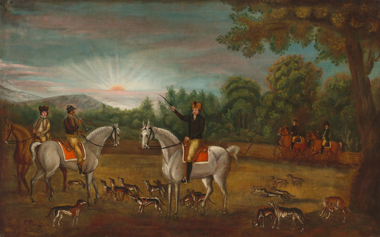 Jagtens start, ca. 1800. af Unbekannt