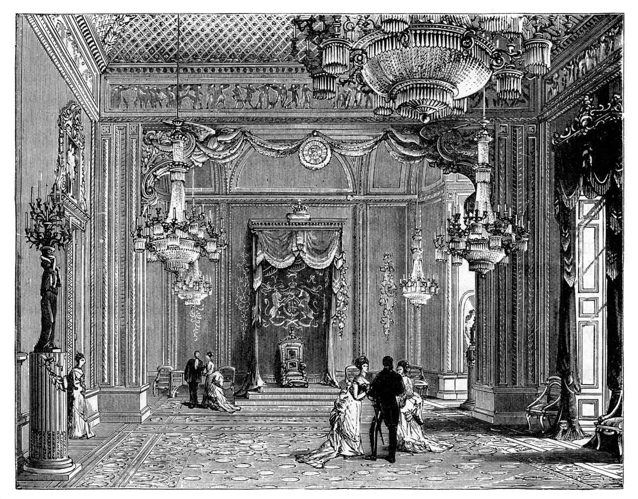 Throne Room, Buckingham Palace, 1900 af Unbekannt