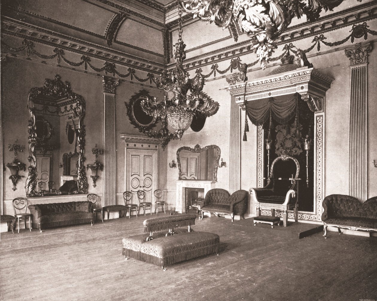 The Throne Room, Dublin Castle, Dublin, Irland, 1894. af Unbekannt