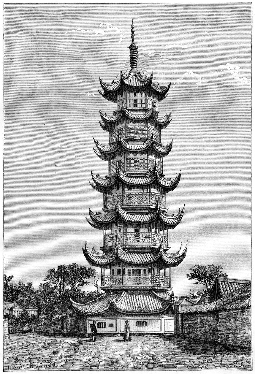 Tårnet i Long-Hua, Shanghai, Kina, 1895 af Unbekannt
