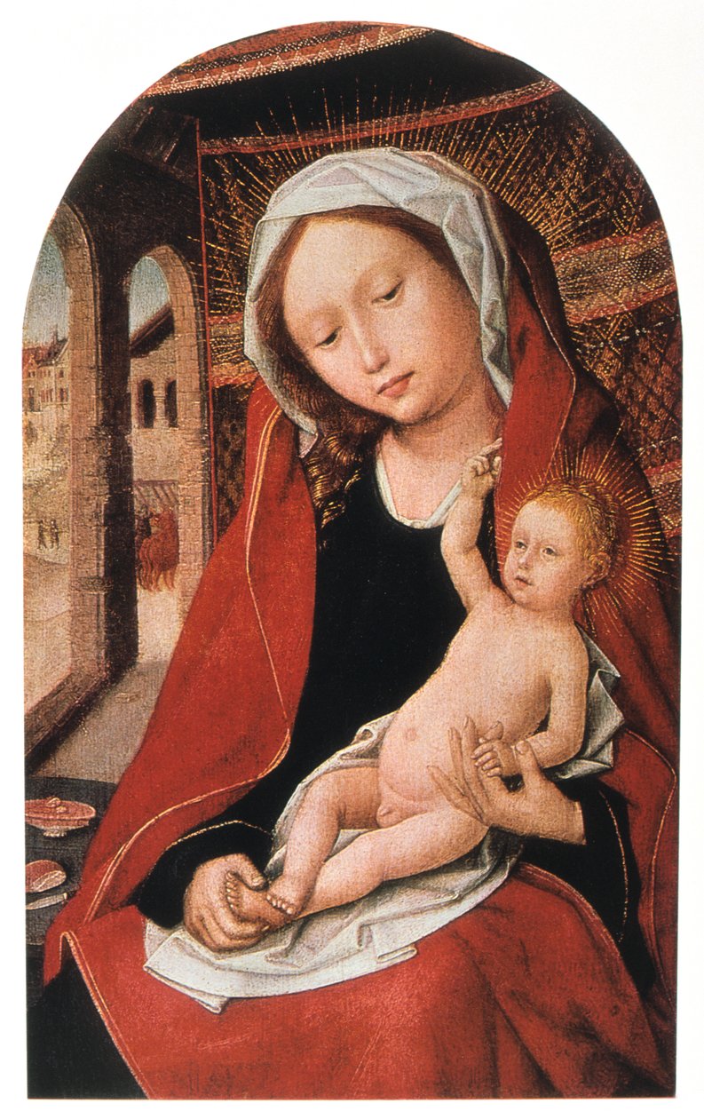 Jomfruen og barnet, 1400-tallet af Unbekannt
