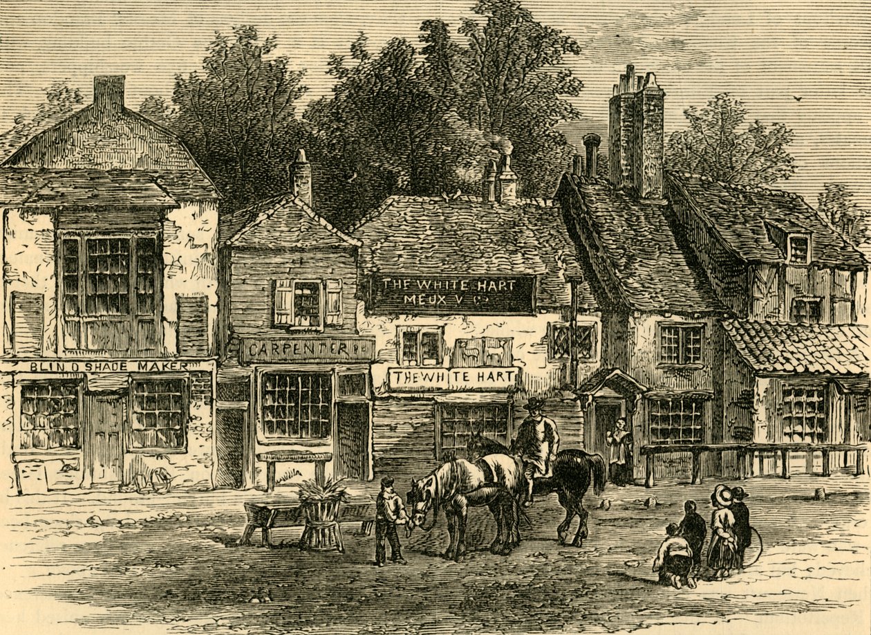 The White Hart, Knightsbridge, 1820, c1876. af Unbekannt
