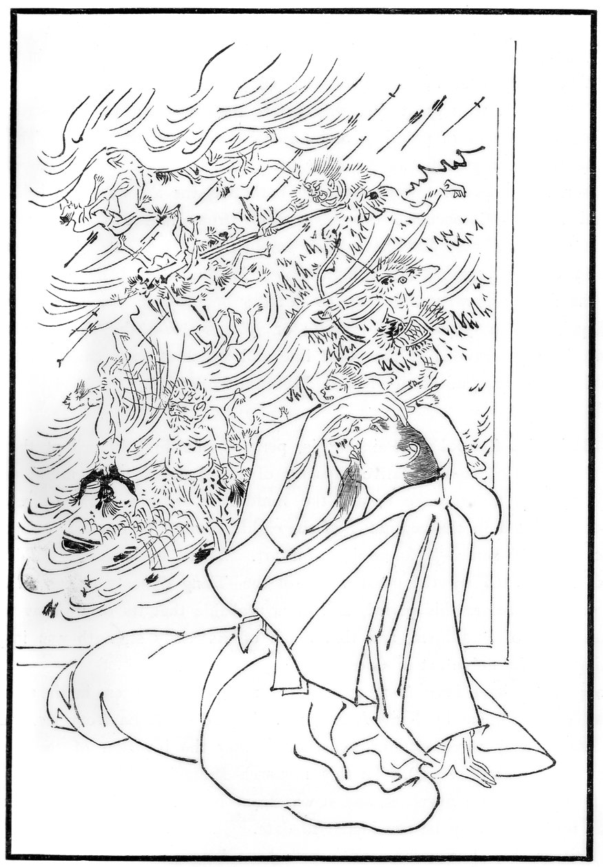Kose no Hirotakas død, 1886 af Unbekannt