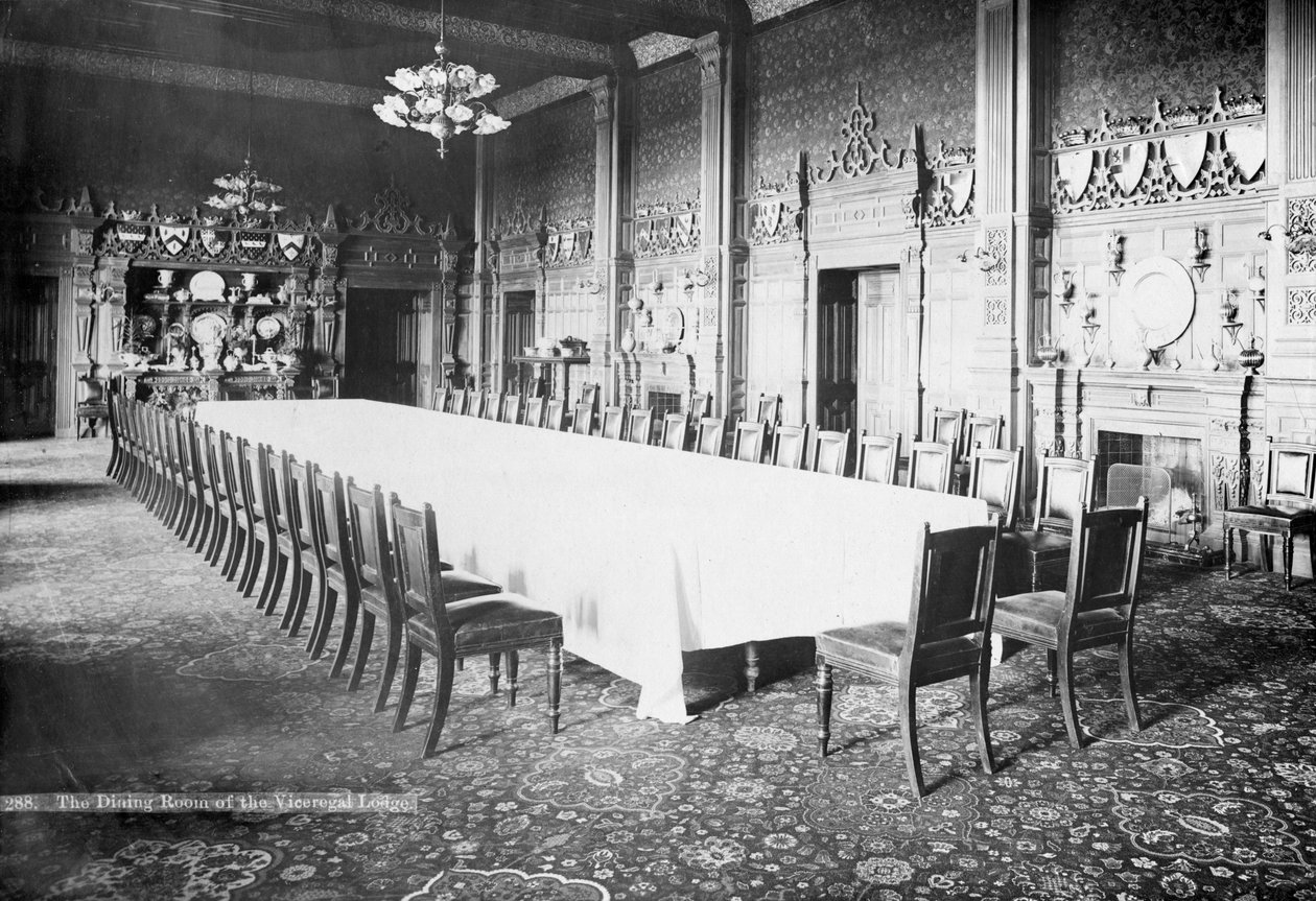Spisestuen, Viceregal Lodge, Indien, 20. århundrede af Unbekannt