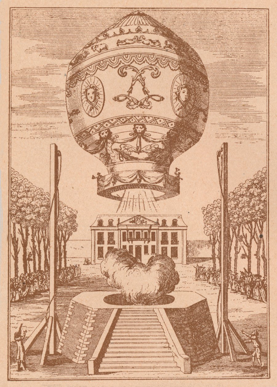 Den første ballonopstigning, c1785 1919 af Unbekannt