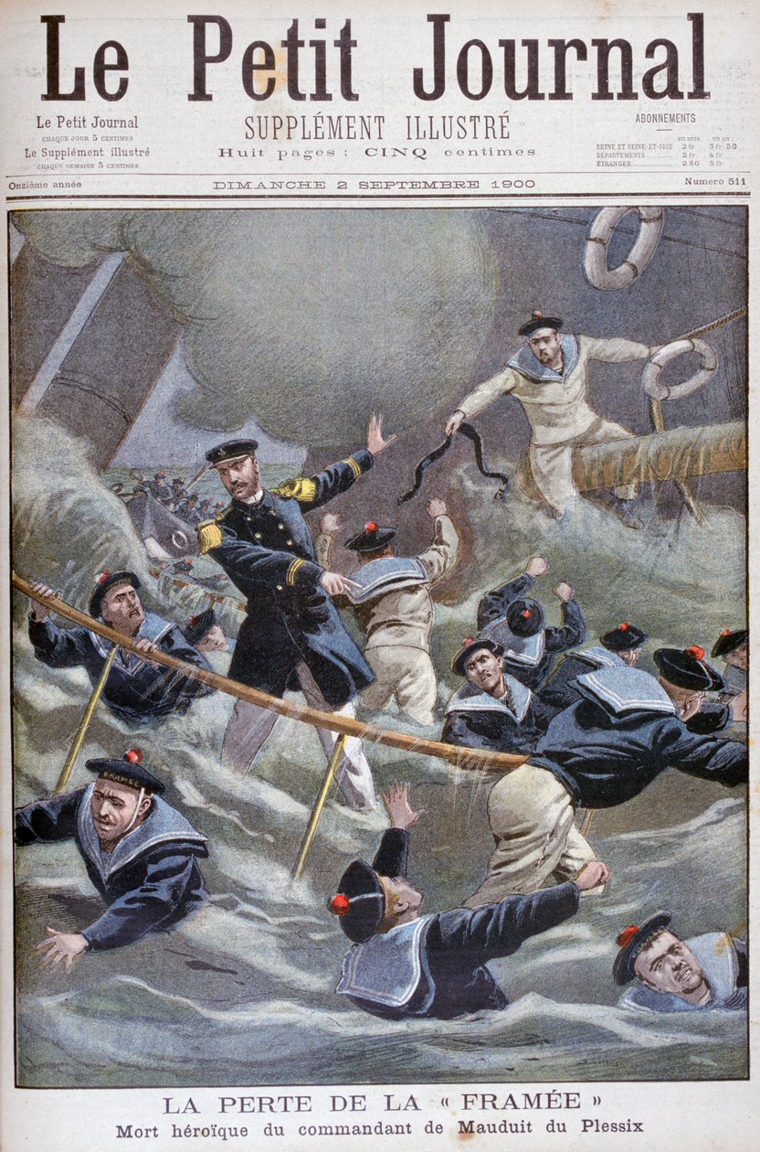 Tabet af den franske destroyer Framee, 1900 af Unbekannt