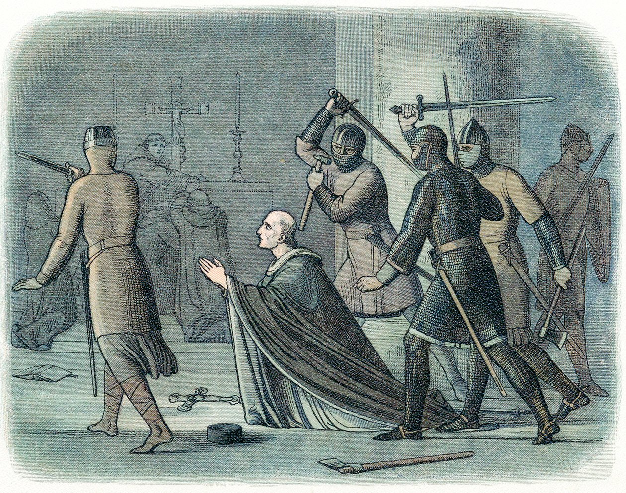 Mordet på Thomas a Becket, 1170 1864 af Unbekannt