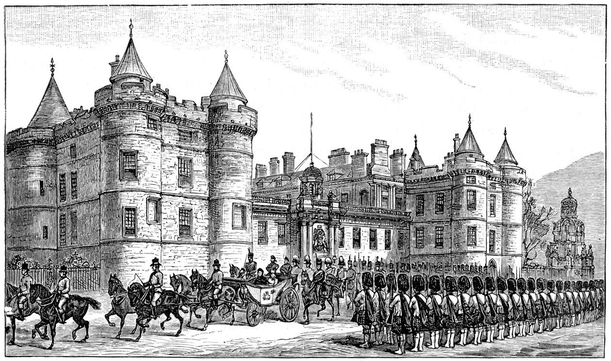 Dronningen forlader Holyrood Palace, Edinburgh, 1886, 1900 af Unbekannt