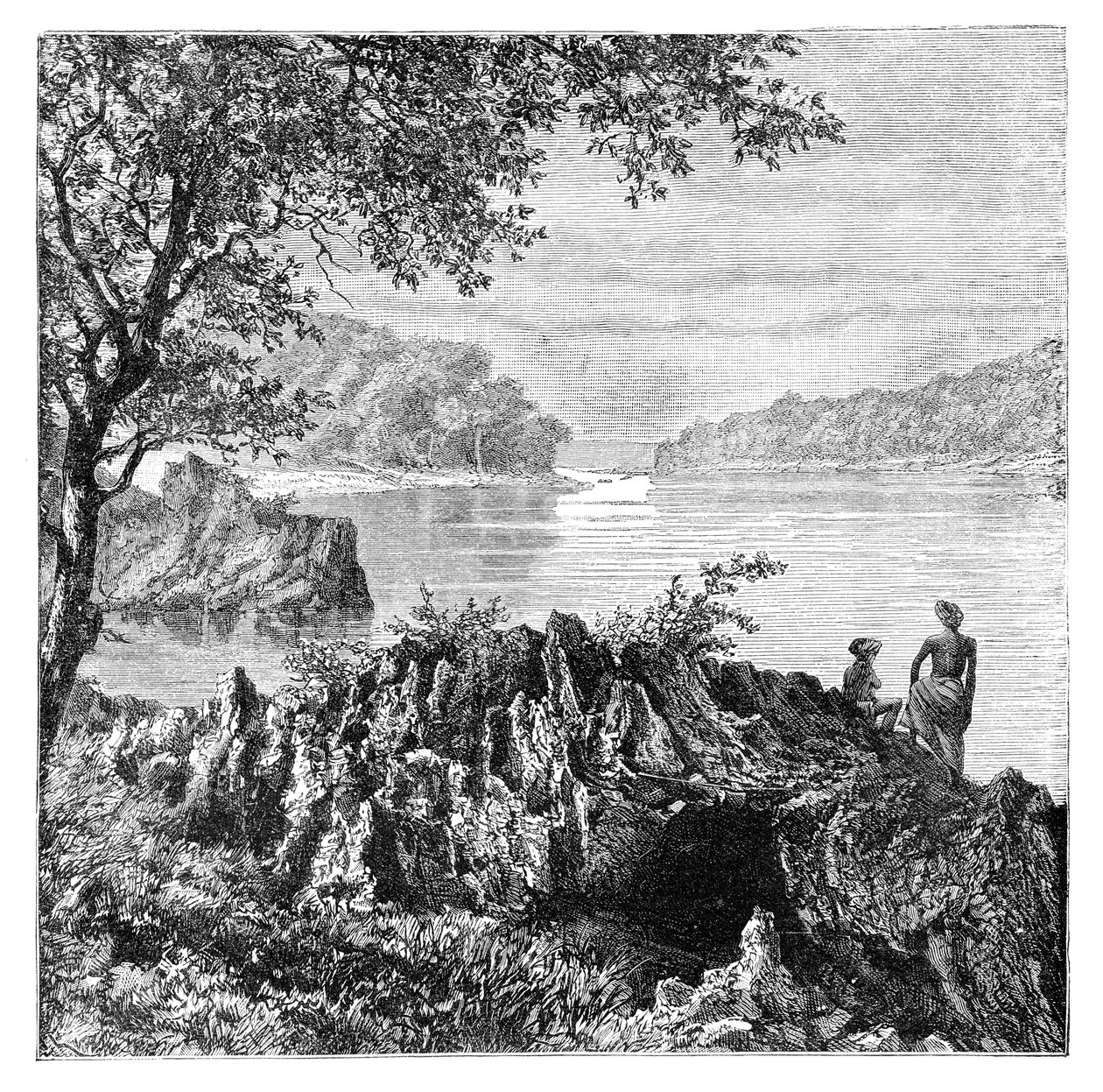 Floden Salwen, over Moulmein, Myanmar, 1895 af Unbekannt