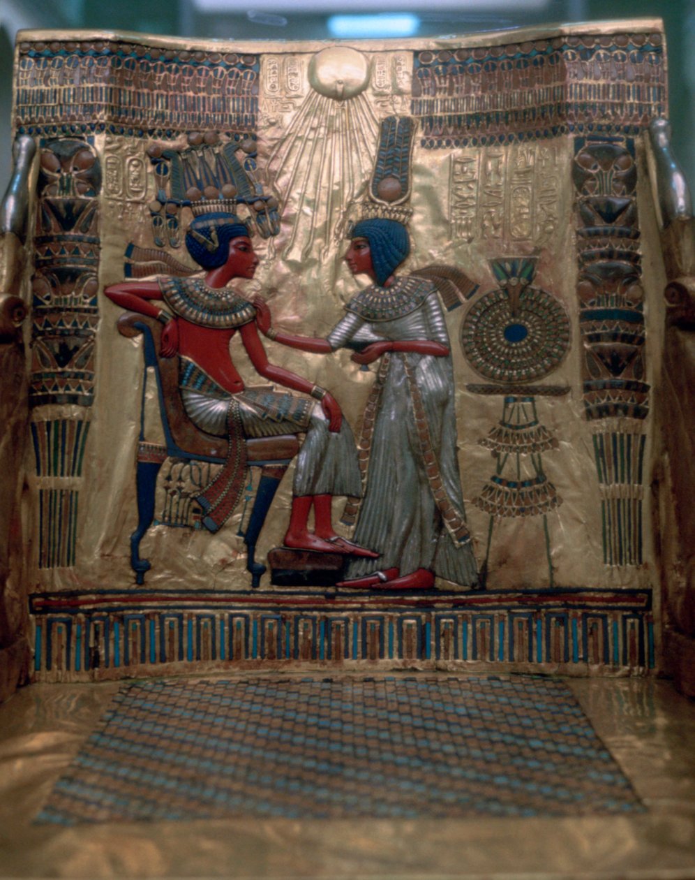 Tutankhamons trone, detalje, egyptisk, 18. dynasti af Unbekannt