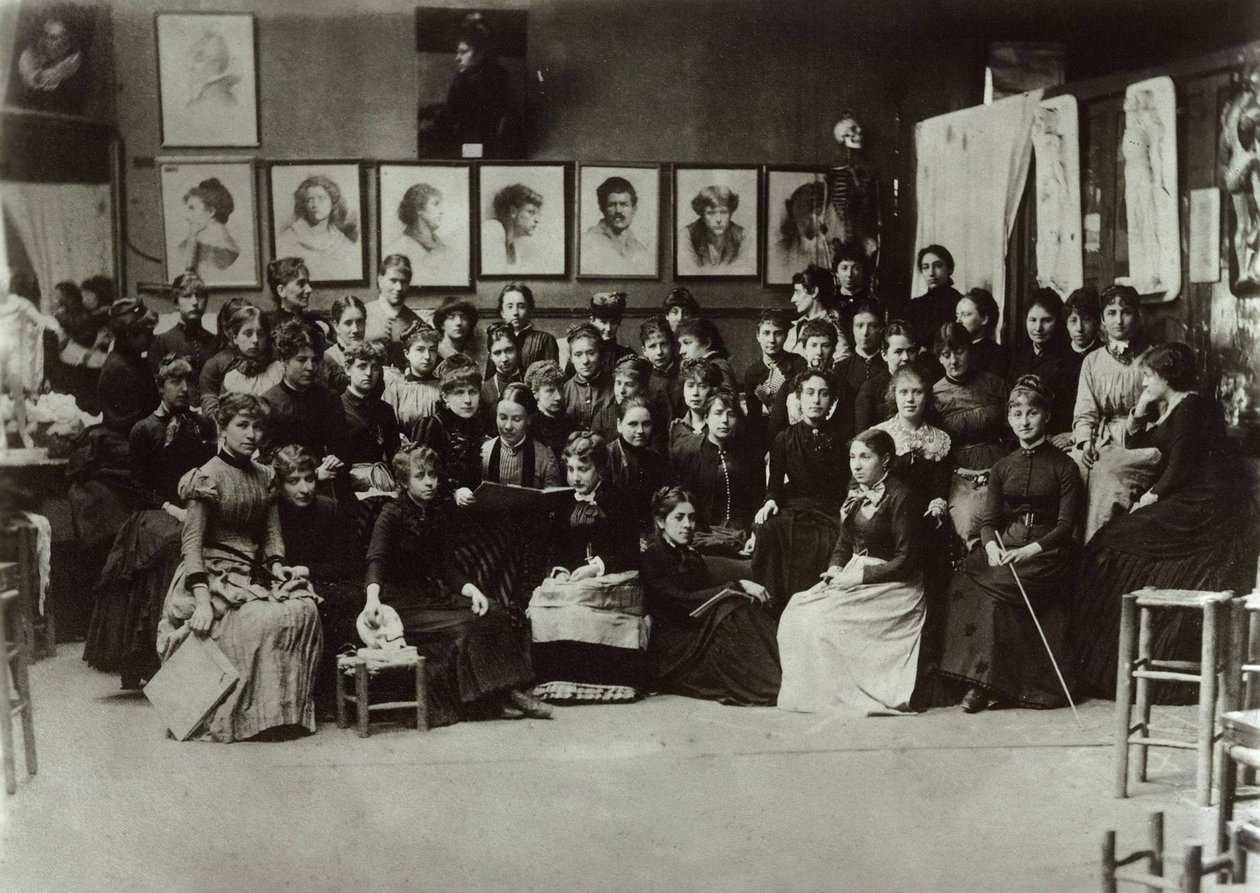 Kvinderne på Académie Julian, 1880-1890. af Unbekannt